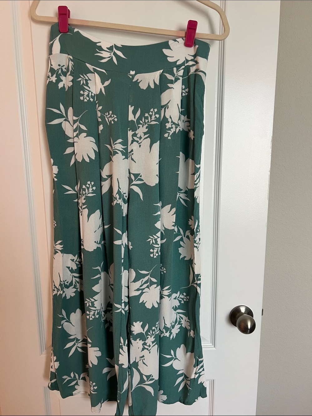 Ces Femme Green and White Wide Leg  Pants